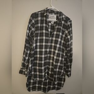 Frank & Eileen "GRAYSON" CHECK XTRA LONG TAIL Button Down Shirt Medim
